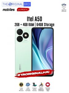 Itel A50 - 2GB RAM - 64GB Storage - PTA Approved - 12 Months Warranty - Green - The Original Bro Mobiles - TOB36